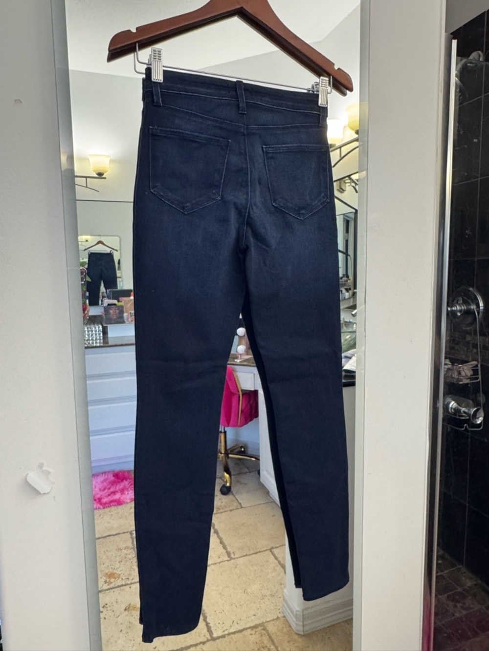 L'AGENCE Skinny Jeans in Dark Blue Wash
